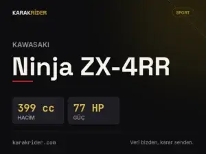 Kawasaki Ninja ZX-4RR teknik veri kartı — hacim, güç, ağırlık | KARAKRİDER