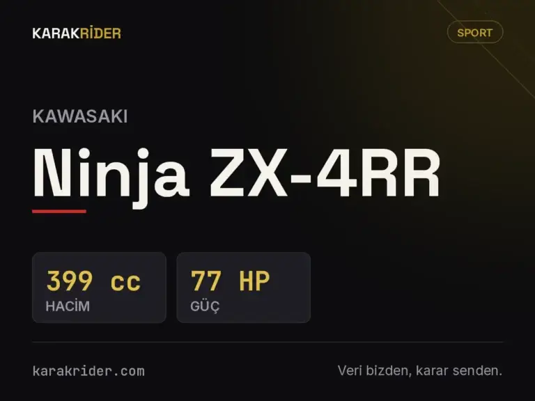Kawasaki Ninja ZX-4RR teknik veri kartı — hacim, güç, ağırlık | KARAKRİDER