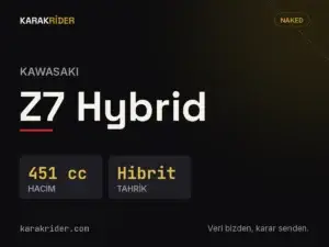 Kawasaki Z7 Hybrid teknik veri kartı — hacim, güç, ağırlık | KARAKRİDER