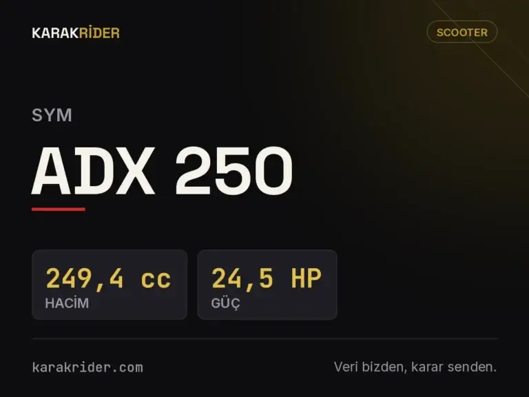 SYM ADX 250 teknik veri kartı — hacim, güç, ağırlık | KARAKRİDER