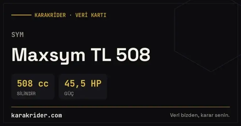 SYM Maxsym TL 508 teknik veri kartı — silindir, güç, tüketim | KARAKRİDER