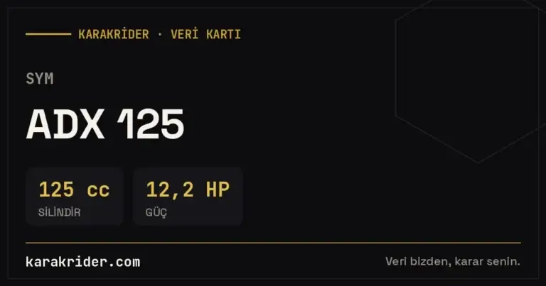 SYM ADX 125 teknik veri kartı — silindir, güç, tüketim | KARAKRİDER