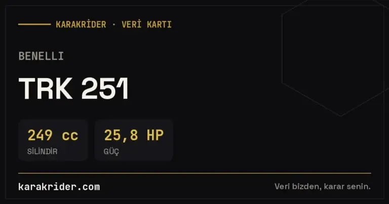 Benelli TRK 251 Teknik Özellikleri, Yakıt Tüketimi ve İncelemesi (2026) 4 Benelli TRK 251 teknik veri kartı — silindir, güç, tüketim | KARAKRİDER