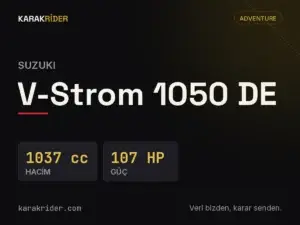Suzuki V-Strom 1050 DE teknik veri kartı — hacim, güç, ağırlık | KARAKRİDER
