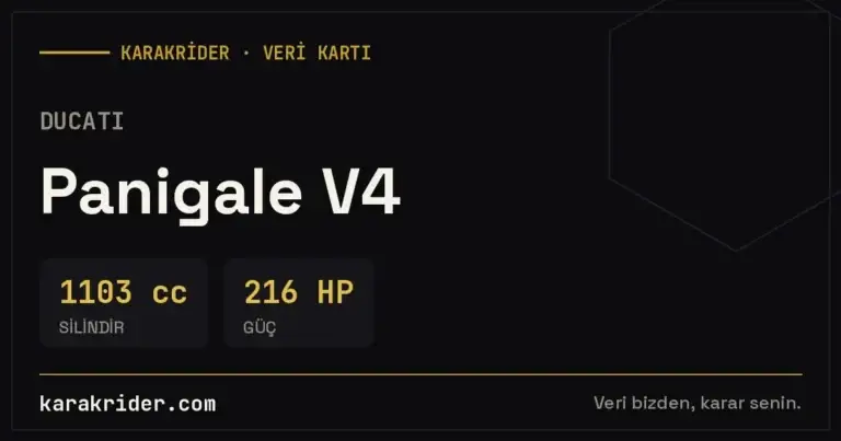 Ducati Panigale V4 teknik veri kartı — silindir, güç, tüketim | KARAKRİDER