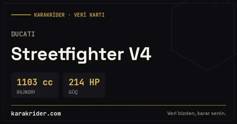 Ducati Streetfighter V4 teknik veri kartı — silindir, güç, tüketim | KARAKRİDER