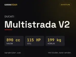 Ducati Multistrada V2 teknik veri kartı — hacim, güç, ağırlık | KARAKRİDER