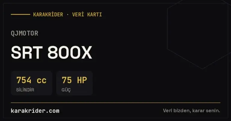 QJMotor SRT 800X teknik veri kartı — silindir, güç, tüketim | KARAKRİDER