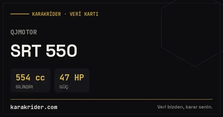 QJMotor SRT 550 teknik veri kartı — silindir, güç, tüketim | KARAKRİDER