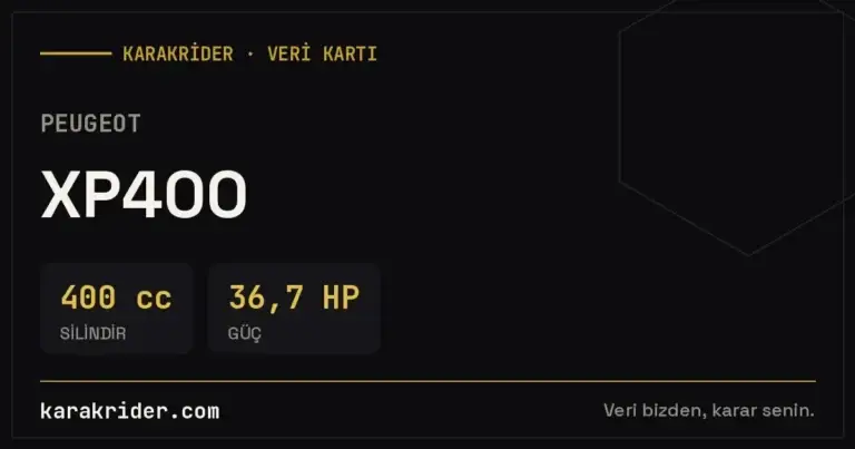 Peugeot XP400 teknik veri kartı — silindir, güç, tüketim | KARAKRİDER
