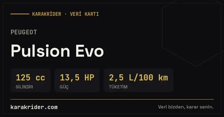 Peugeot Pulsion Evo teknik veri kartı — silindir, güç, tüketim | KARAKRİDER
