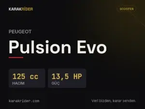 Peugeot Pulsion Evo teknik veri kartı — hacim, güç, ağırlık | KARAKRİDER