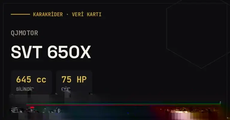QJMotor SVT 650X teknik veri kartı — silindir, güç, tüketim | KARAKRİDER