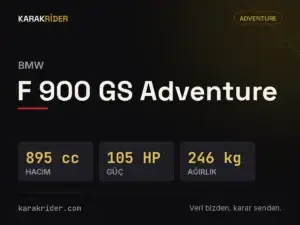 BMW F 900 GS Adventure teknik veri kartı — hacim, güç, ağırlık | KARAKRİDER