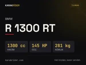BMW R 1300 RT teknik veri kartı — hacim, güç, ağırlık | KARAKRİDER